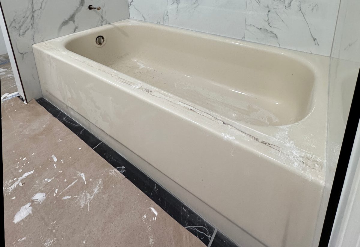 Beige tub to bright white — before